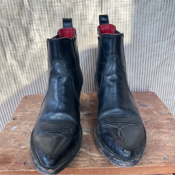 Frye x Matt Schultz Western Chelsea Split Leather Black Ankle Boot - Picture 2 of 11